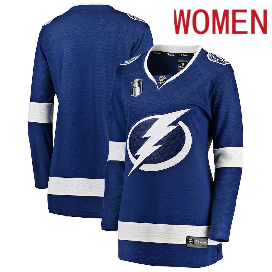 Women Tampa Bay Lightning Fanatics Branded Blue Home Stanley Cup Final Breakaway NHL Jersey